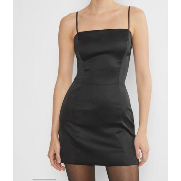 Sunday Best Mini Dress Sleeveless Shimmer Satin Size 00 Black - Picture 5 of 5